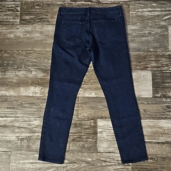 Gap 1969 Always Skinny Mid-Rise Straight Blue Black Cheetah Print Denim Jeans 28 - Picture 4 of 16